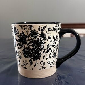 Floral Black and Cream Mug